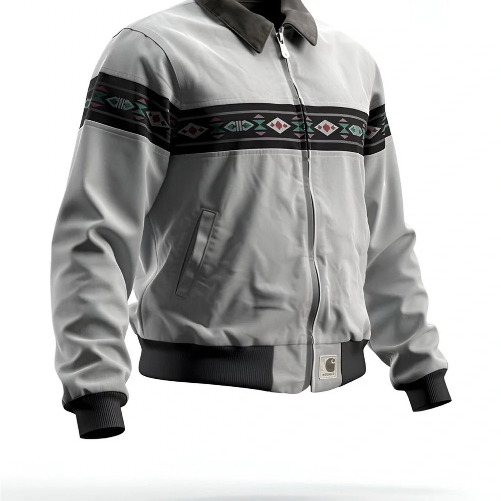 Vintage Carhartt Aztec Santa Fe Bomber Jacket Large - Picture 2 of 2
